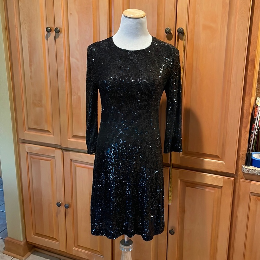 Tory Burch Black Sequin Sparkly Dress